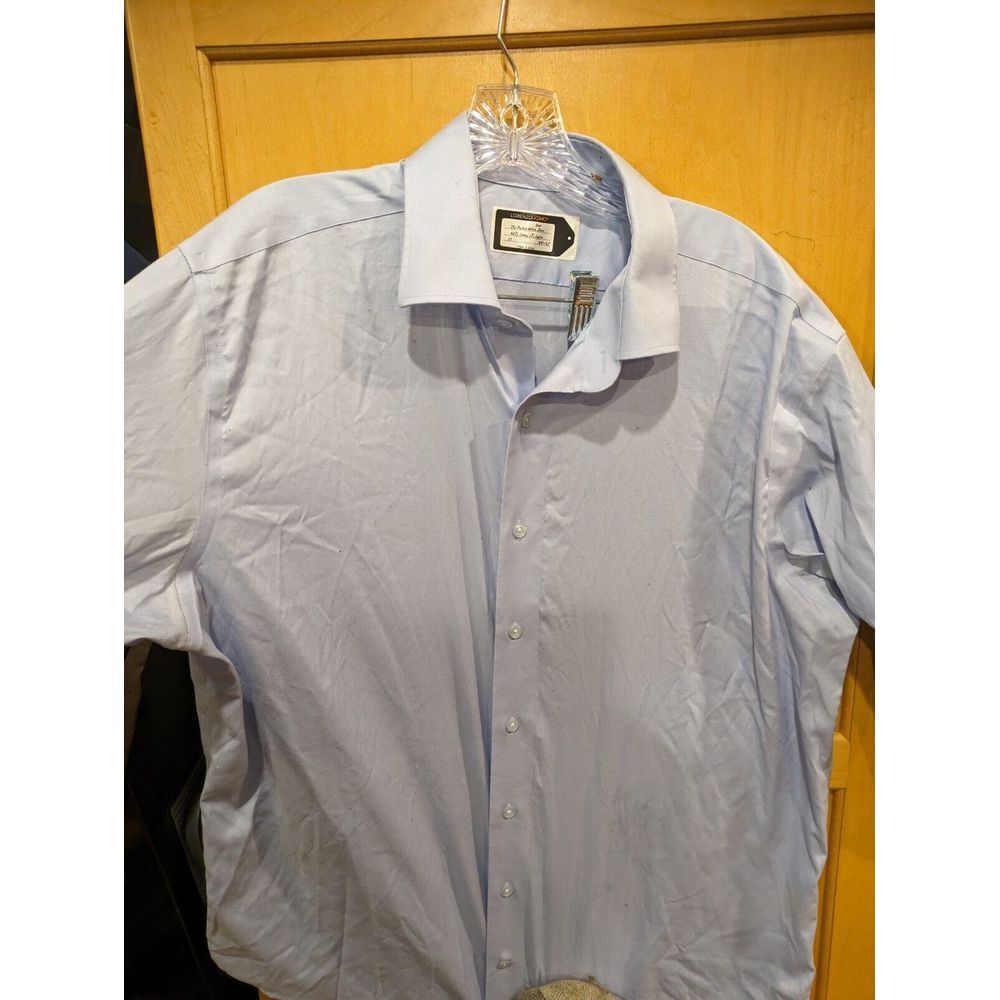 Lorenzo Uomo The Perfect Fashion Shirt Mens 17-34/35 Long‎ Sleeve Blue